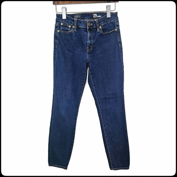 J.Crew Denim - J. CREW High Rise Toothpick Deep Wash Women's Skinny Tapered Ankle Jeans Size 29